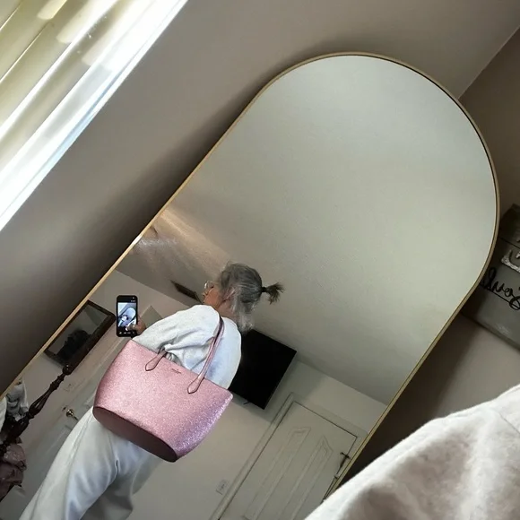 kate spade Metallic Rose Pink Glitter Tote with Wallet & Pouch - Picture 12 of 13